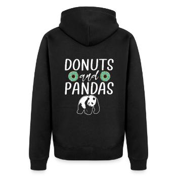 Panda Gifts Panda Lover - Unisex Premium Organic Zip Hoodie - black - Back - Nico (187cm)