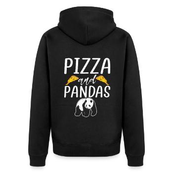 Panda Geschenke Panda Liebhaber - Unisex Premium Bio Zip Hoodie - Schwarz - Hinten - Nico (187cm)