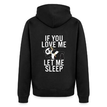 Panda Geschenke Panda Liebhaber - Unisex Premium Bio Zip Hoodie - Schwarz - Hinten - Nico (187cm)