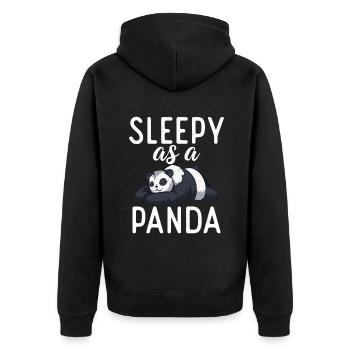 Panda Geschenke Panda Liebhaber - Unisex Premium Bio Zip Hoodie - Schwarz - Hinten - Nico (187cm)
