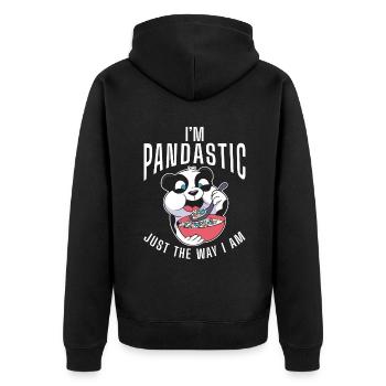 Panda Gifts Panda Lover - Unisex Premium Organic Zip Hoodie - black - Back - Nico (187cm)