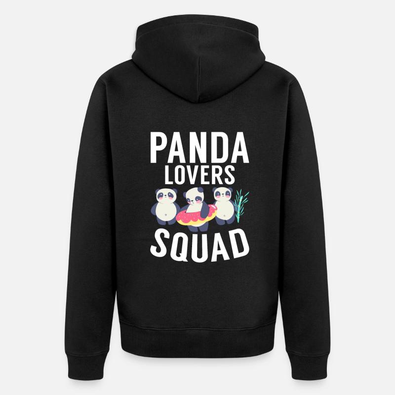 Panda Cadeaux Panda Lover - Veste à capuche bio Premium Unisexe - noir