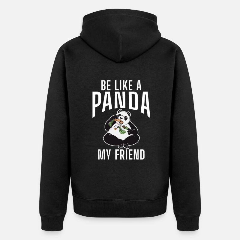 Panda Cadeaux Panda Lover - Veste à capuche bio Premium Unisexe - noir