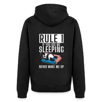 Panda Geschenke Panda Liebhaber - Unisex Premium Bio Zip Hoodie - Schwarz - Hinten - Nico (187cm)