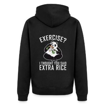 Panda Geschenke Panda Liebhaber - Unisex Premium Bio Zip Hoodie - Schwarz - Hinten - Nico (187cm)