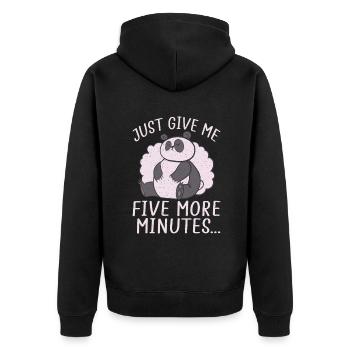 Panda Geschenke Panda Liebhaber - Unisex Premium Bio Zip Hoodie - Schwarz - Hinten - Nico (187cm)
