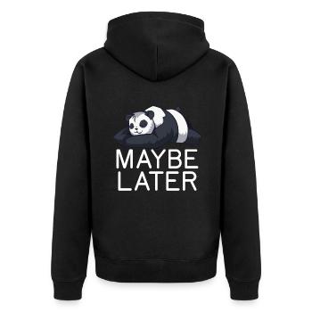 Panda Geschenke Panda Liebhaber - Unisex Premium Bio Zip Hoodie - Schwarz - Hinten - Nico (187cm)