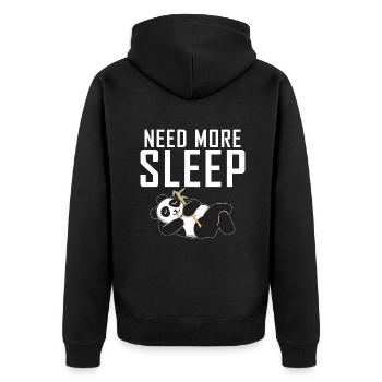 Panda Geschenke Panda Liebhaber - Unisex Premium Bio Zip Hoodie - Schwarz - Hinten - Nico (187cm)