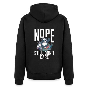 Panda Geschenke Panda Liebhaber - Unisex Premium Bio Zip Hoodie - Schwarz - Hinten - Nico (187cm)