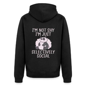 Panda Gifts Panda Lover - Unisex Premium Organic Zip Hoodie - black - Back - Nico (187cm)