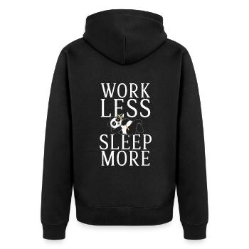 Panda Geschenke Panda Liebhaber - Unisex Premium Bio Zip Hoodie - Schwarz - Hinten - Nico (187cm)