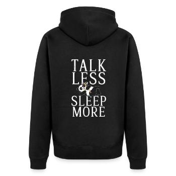 Panda Geschenke Panda Liebhaber - Unisex Premium Bio Zip Hoodie - Schwarz - Hinten - Nico (187cm)