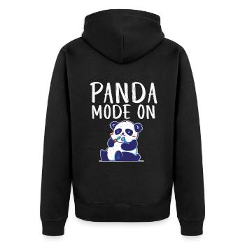 Panda Gifts Panda Lover - Unisex Premium Organic Zip Hoodie - black - Back - Nico (187cm)