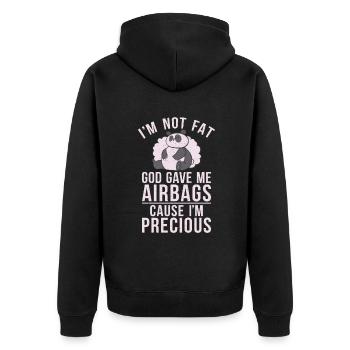 Panda Geschenke Panda Liebhaber - Unisex Premium Bio Zip Hoodie - Schwarz - Hinten - Nico (187cm)