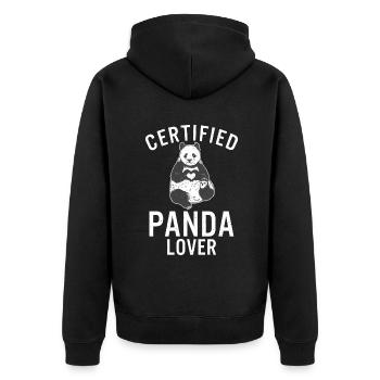 Panda Gifts Panda Lover - Unisex Premium Organic Zip Hoodie - black - Back - Nico (187cm)
