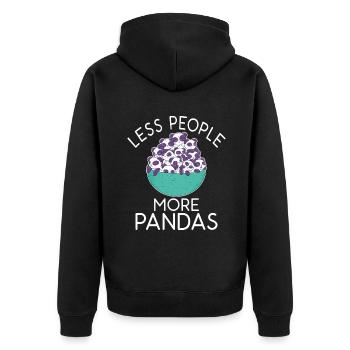 Panda Geschenke Panda Liebhaber - Unisex Premium Bio Zip Hoodie - Schwarz - Hinten - Nico (187cm)