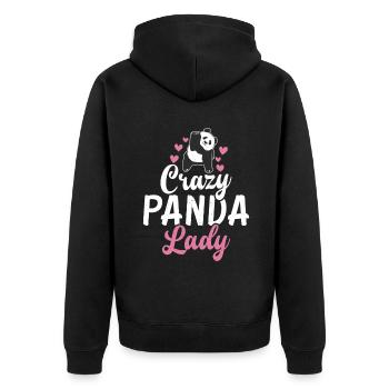 Panda Geschenke Panda Liebhaber - Unisex Premium Bio Zip Hoodie - Schwarz - Hinten - Nico (187cm)