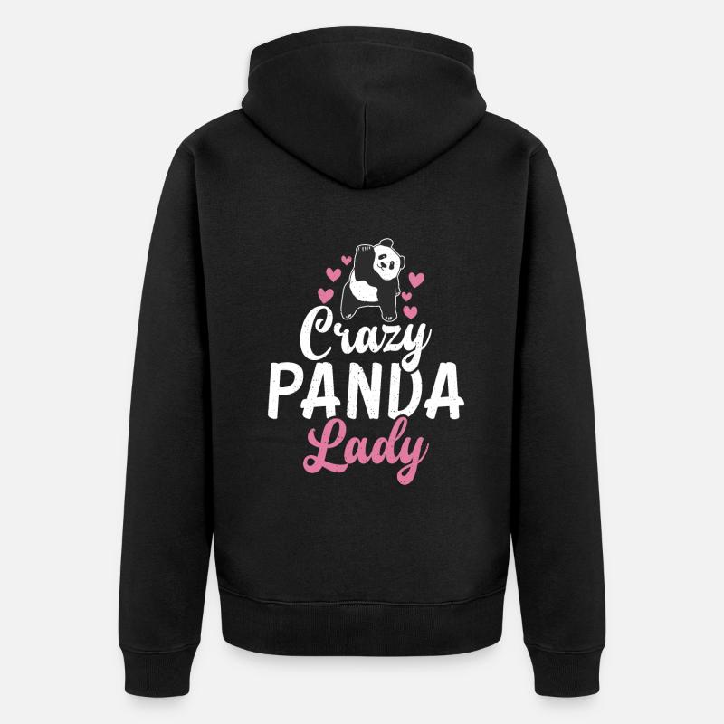 Panda Cadeaux Panda Lover - Veste à capuche bio Premium Unisexe - noir