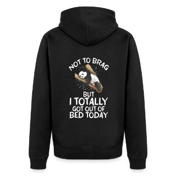 Panda Gifts Panda Lover - Unisex Premium Organic Zip Hoodie - black - Back - Nico (187cm)