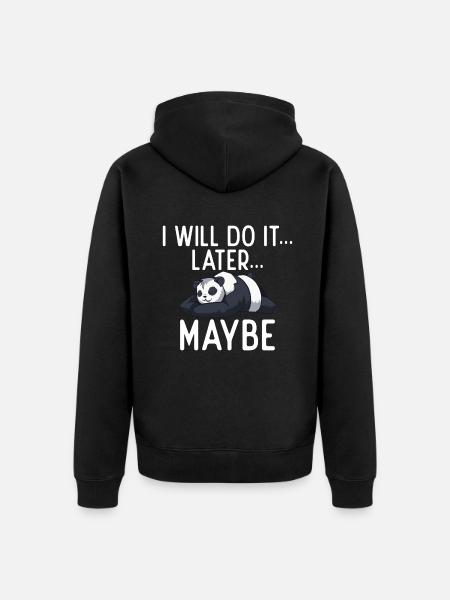Panda Gifts Panda Lover - Unisex Premium Organic Zip Hoodie - black