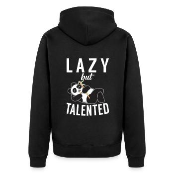 Panda Geschenke Panda Liebhaber - Unisex Premium Bio Zip Hoodie - Schwarz - Hinten - Nico (187cm)