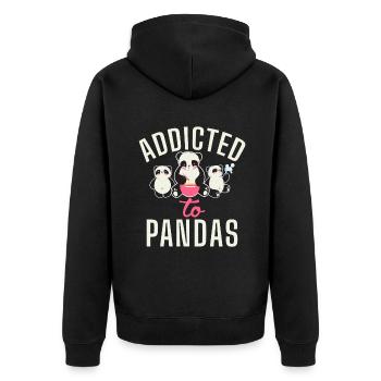 Panda Gifts Panda Lover - Unisex Premium Organic Zip Hoodie - black - Back - Nico (187cm)