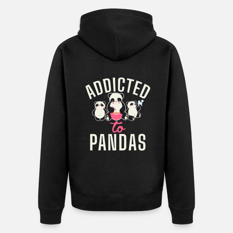 Panda Cadeaux Panda Lover - Veste à capuche bio Premium Unisexe - noir