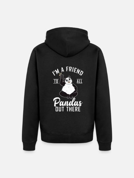 Panda Cadeaux Panda Lover - Veste à capuche bio Premium Unisexe - noir