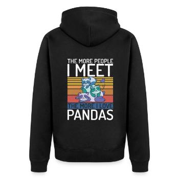 Panda Gifts Panda Lover - Unisex Premium Organic Zip Hoodie - black - Back - Nico (187cm)