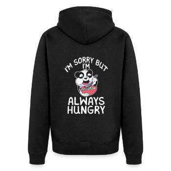 Panda Gifts Panda Lover - Unisex Premium Organic Zip Hoodie - black - Back - Nico (187cm)