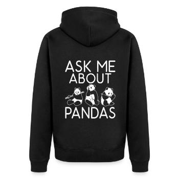 Panda Gifts Panda Lover - Unisex Premium Organic Zip Hoodie - black - Back - Nico (187cm)