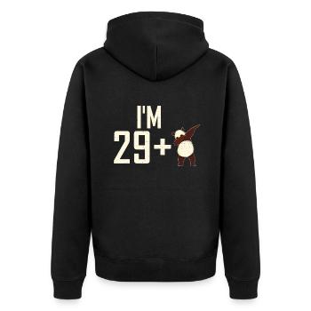 Panda Geschenke Panda Liebhaber - Unisex Premium Bio Zip Hoodie - Schwarz - Hinten - Nico (187cm)
