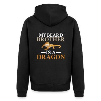 Eidechsenliebhaber Eidechse Geschenk Eidechse Besitzer - Unisex Premium Bio Zip Hoodie - Schwarz - Hinten - Nico (187cm)