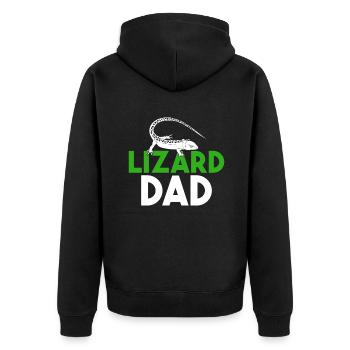 Eidechsenliebhaber Eidechse Geschenk Eidechse Besitzer - Unisex Premium Bio Zip Hoodie - Schwarz - Hinten - Nico (187cm)