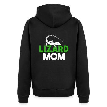 Eidechsenliebhaber Eidechse Geschenk Eidechse Besitzer - Unisex Premium Bio Zip Hoodie - Schwarz - Hinten - Nico (187cm)