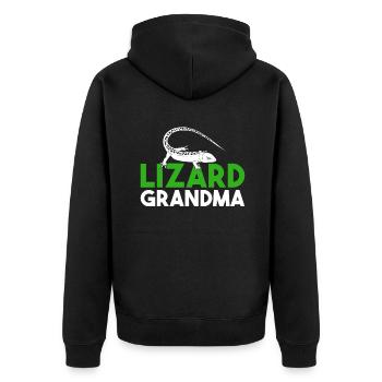 Eidechsenliebhaber Eidechse Geschenk Eidechse Besitzer - Unisex Premium Bio Zip Hoodie - Schwarz - Hinten - Nico (187cm)