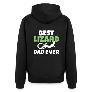Eidechsenliebhaber Eidechse Geschenk Eidechse Besitzer - Unisex Premium Bio Zip Hoodie - Schwarz - Hinten - Nico (187cm)