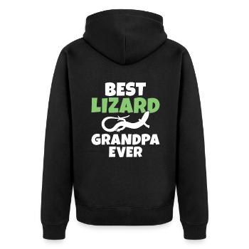 Eidechsenliebhaber Eidechse Geschenk Eidechse Besitzer - Unisex Premium Bio Zip Hoodie - Schwarz - Hinten - Nico (187cm)