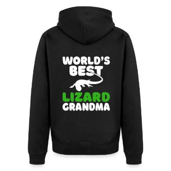 Lizard Lover Lizard Gift Lizard Owner - Unisex Premium Organic Zip Hoodie - black - Back - Nico (187cm)