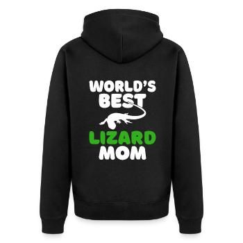 Eidechsenliebhaber Eidechse Geschenk Eidechse Besitzer - Unisex Premium Bio Zip Hoodie - Schwarz - Hinten - Nico (187cm)