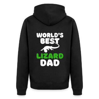 Eidechsenliebhaber Eidechse Geschenk Eidechse Besitzer - Unisex Premium Bio Zip Hoodie - Schwarz - Hinten - Nico (187cm)