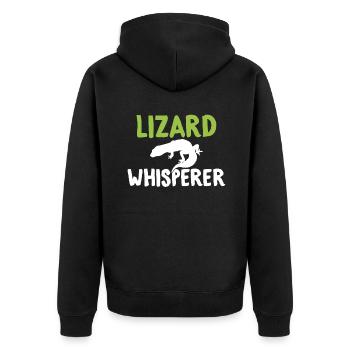 Eidechsenliebhaber Eidechse Geschenk Eidechse Besitzer - Unisex Premium Bio Zip Hoodie - Schwarz - Hinten - Nico (187cm)