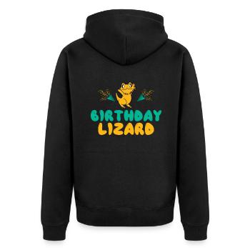 Eidechsenliebhaber Eidechse Geschenk Eidechse Besitzer - Unisex Premium Bio Zip Hoodie - Schwarz - Hinten - Nico (187cm)