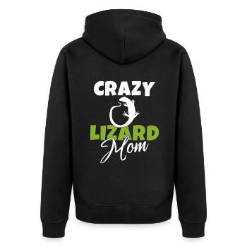 Eidechsenliebhaber Eidechse Geschenk Eidechse Besitzer - Unisex Premium Bio Zip Hoodie - Schwarz - Hinten - Nico (187cm)