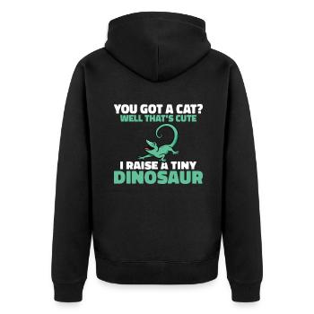 Lizard Lover Lizard Gift Lizard Owner - Unisex Premium Organic Zip Hoodie - black - Back - Nico (187cm)