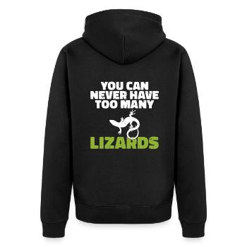 Eidechsenliebhaber Eidechse Geschenk Eidechse Besitzer - Unisex Premium Bio Zip Hoodie - Schwarz - Hinten - Nico (187cm)