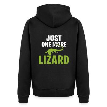 Eidechsenliebhaber Eidechse Geschenk Eidechse Besitzer - Unisex Premium Bio Zip Hoodie - Schwarz - Hinten - Nico (187cm)