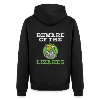 Eidechsenliebhaber Eidechse Geschenk Eidechse Besitzer - Unisex Premium Bio Zip Hoodie - Schwarz - Hinten - Nico (187cm)