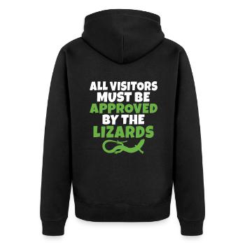 Eidechsenliebhaber Eidechse Geschenk Eidechse Besitzer - Unisex Premium Bio Zip Hoodie - Schwarz - Hinten - Nico (187cm)