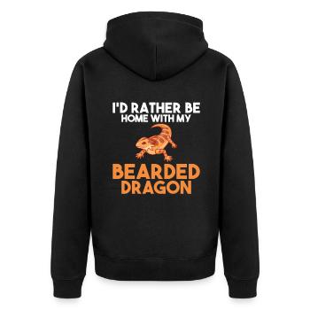 Eidechsenliebhaber Eidechse Geschenk Eidechse Besitzer - Unisex Premium Bio Zip Hoodie - Schwarz - Hinten - Nico (187cm)